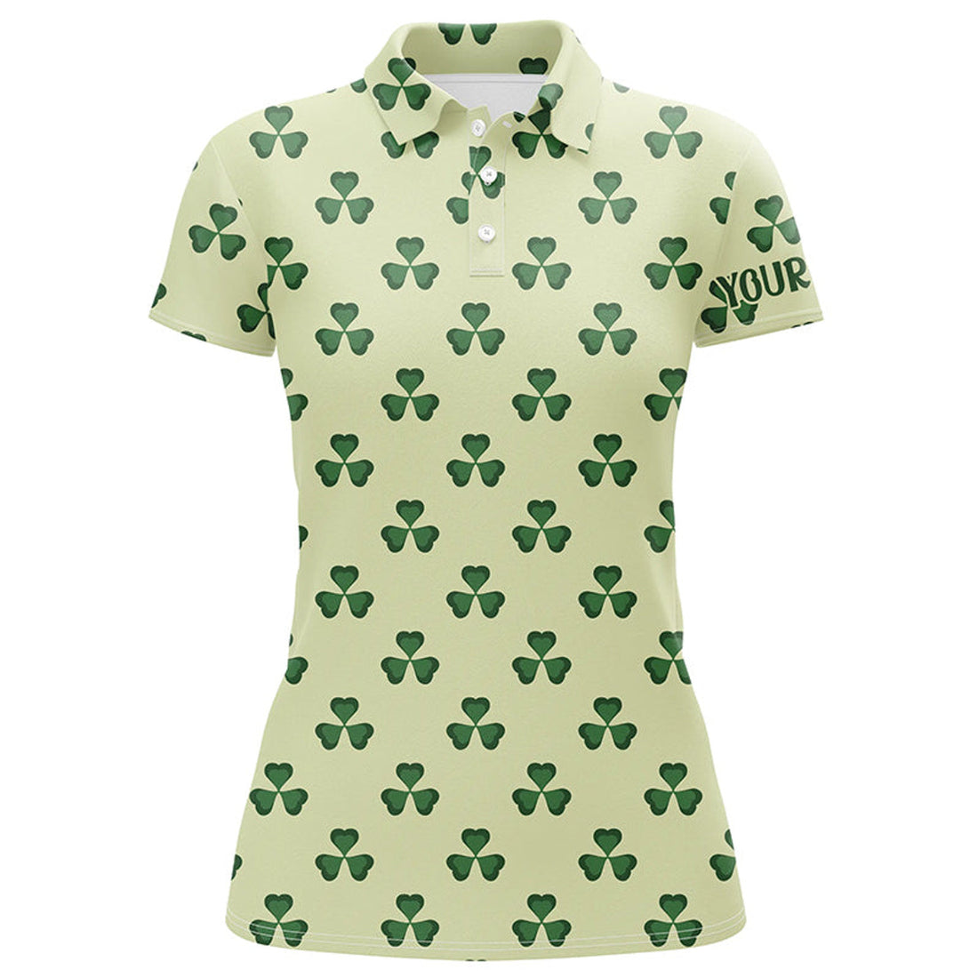 Custom Womens Golf Polo Shirt Vintage Green Clover St Patrick Day Golf Shirts For Women Golf Gifts