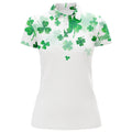 Custom 3D Green Clover St Patrick Golf Polo Shirt Custom Womens Golf Shirts Personalized Golf Tops
