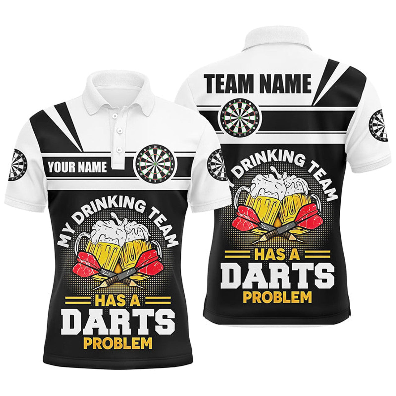 Custom My Drinking Team Beer Darts Mens Polo Shirt Customized Darts Shirt For Men Dart Jerseys