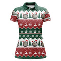 Custom Christmas Tree Snowflakes Women Darts Polo Shirt Custom Christmas Darts Shirt For Women