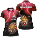 Custom Personalized Thunder Lightning Red Womens Darts Polo Shirt Custom Dart Jerseys For Women
