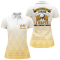 Custom I Drink, I Golf And I Know Things Golf Polo Shirts, Beer Golf Shirts For Women