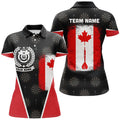 Custom Retro Canada Flag Darts Polo Shirt Custom Patriotic Darts Shirt For Women Dart Jersey