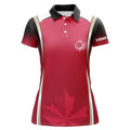Custom Canadian Maple Leaf Womens Golf Polo Shirts Custom Patriotic Golf Shirts For Women Golf Gifts