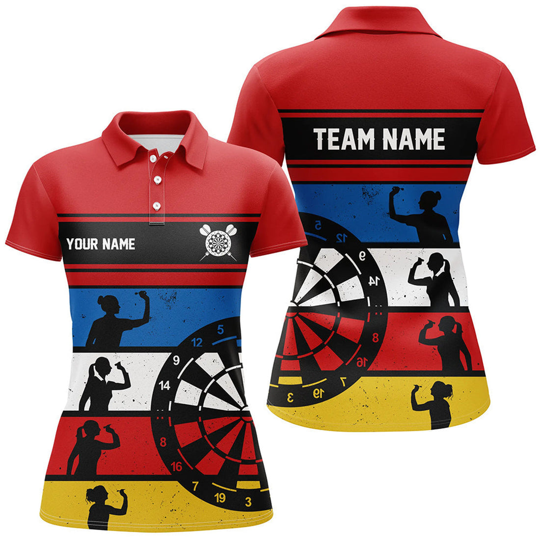Custom Colorful Retro Personalized Womens Darts Shirt Custom Darts Shirt For Women Dart Jerseys LDT1340