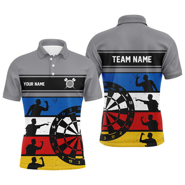 Custom Retro Colorful Personalized Mens Darts Polo Shirt Custom Darts Shirt For Men Dart Jerseys