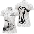 Custom Golf Breaker Womens Polo Shirt, Custom Black And White Golf Shirts For Women, Cool Golf Gifts