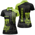 Custom Disc Golf Chain Black Green Womens Golf Polo Shirt Retro Disc Golf Shirt For Women