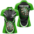 Custom Personalized Black Green Womens Darts Polo Shirt Custom Darts Shirt For Women Dart Jerseys