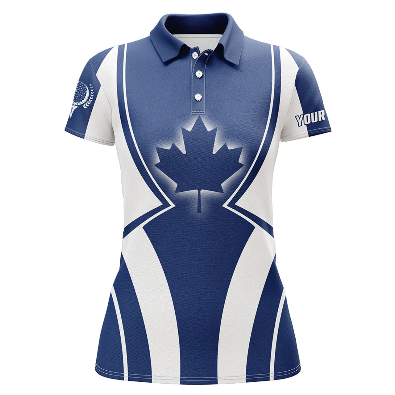 Custom Blue Canada Maple Leaf Womens Golf Shirt Customized Patriotic Golf Tops For Women Golf Gifts Ldt1000