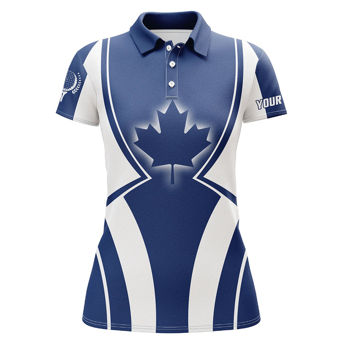 Custom Blue Canada Maple Leaf Womens Golf Shirt Customized Patriotic Golf Tops For Women Golf Gifts Ldt1000