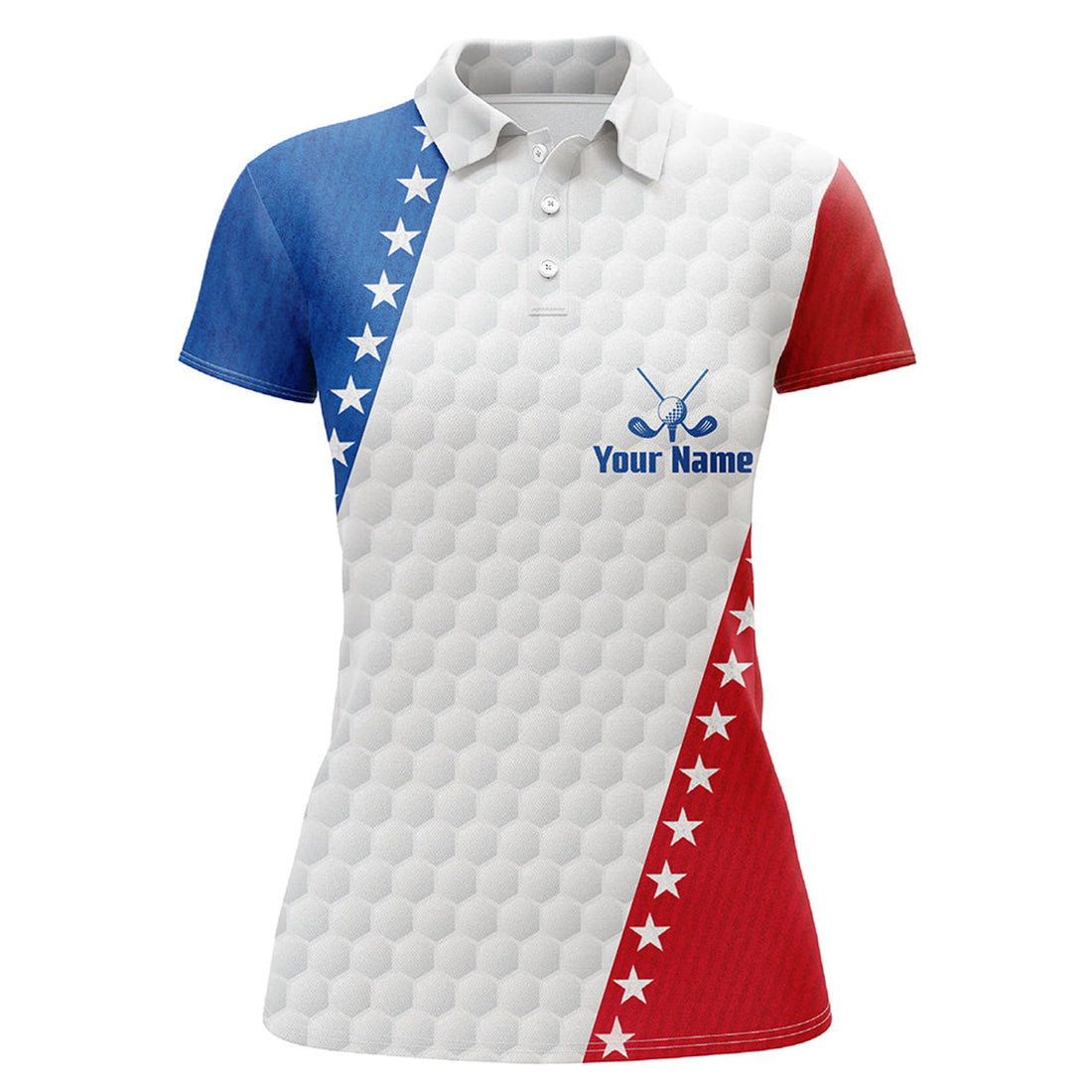 Custom American Flag Womens Golf Polo Shirts Custom Patriotic Golf Shirts For Women Golfing Gifts