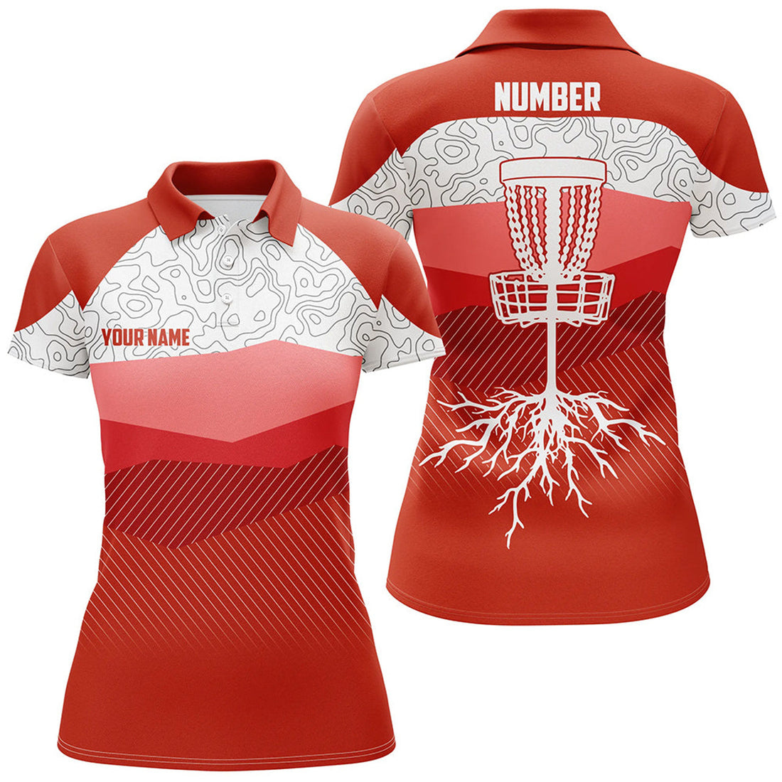 Custom Red Mountains Golf Course Disc Polo Shirt Custom Disc Golf Shirts For Women Cool Golf Gifts