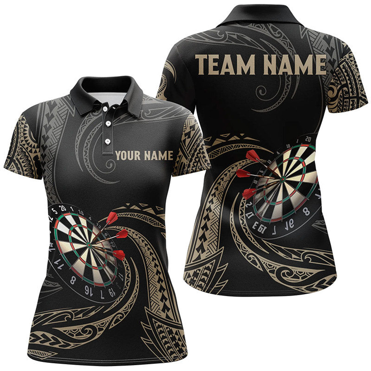 Custom Personalized Roll Tribal Darts Polo Shirts Custom Darts Shirts For Women Dart Jerseys