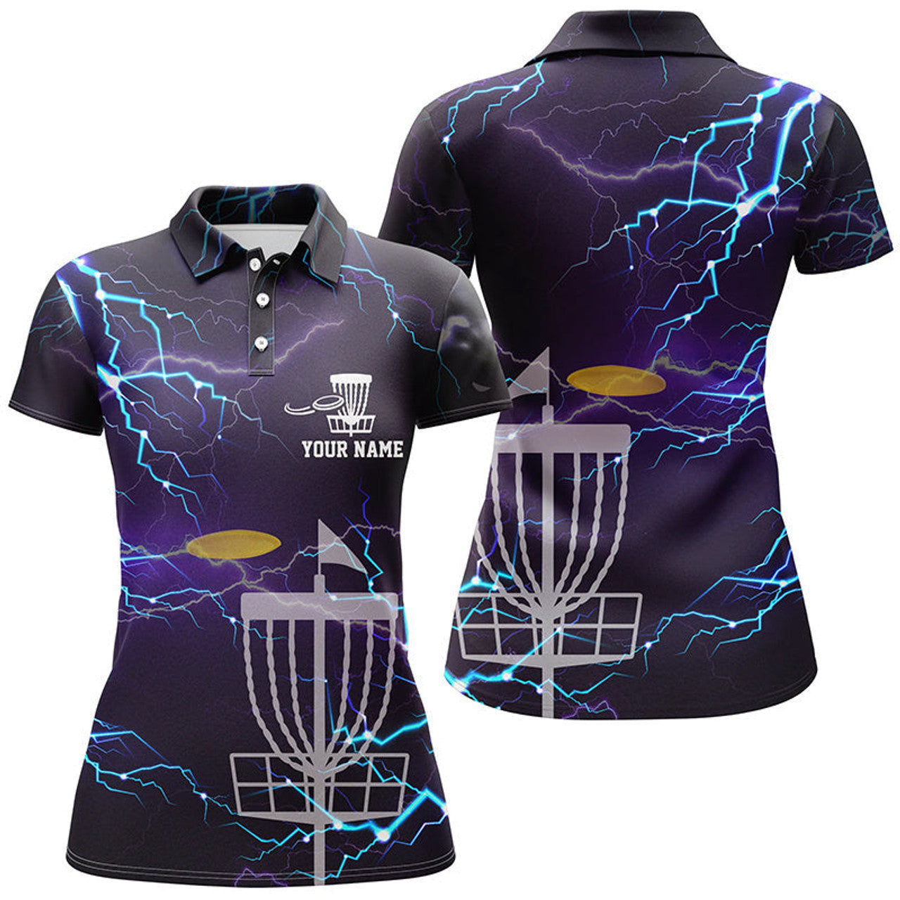 Custom Lightning Womens Golf Polo Shirts, Custom Golf Shirts Disc Golf Shirts For Women, Best Golf Gifts