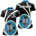 Customized Black Blue Womens Disc Golf Polo Shirts Cool Disc Golf Shirt For Team Golf Gifts
