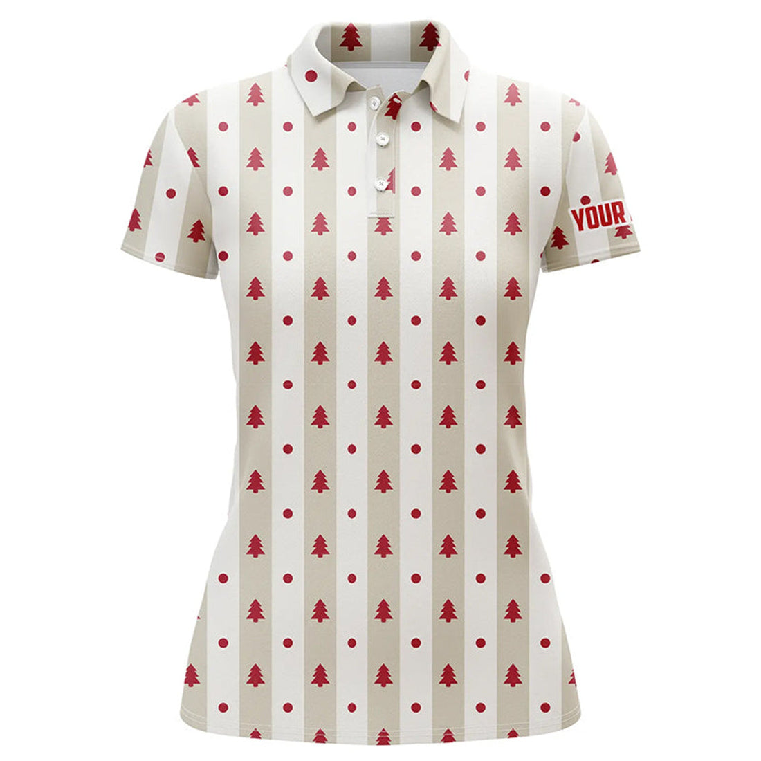 Custom Christmas Tree Vintage Womens Golf Polo Shirt Custom Golf Outfit For Women Best Golf Gifts