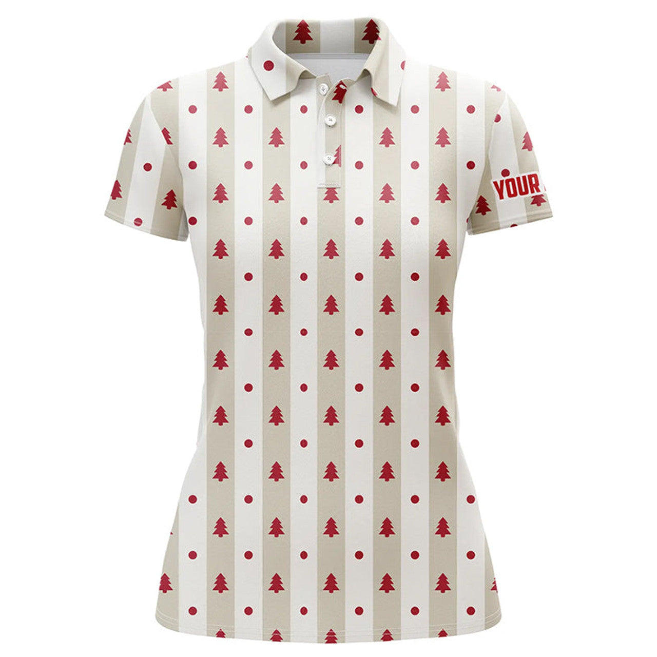 Custom Christmas Tree Vintage Womens Golf Polo Shirt Custom Golf Outfit For Women Best Golf Gifts