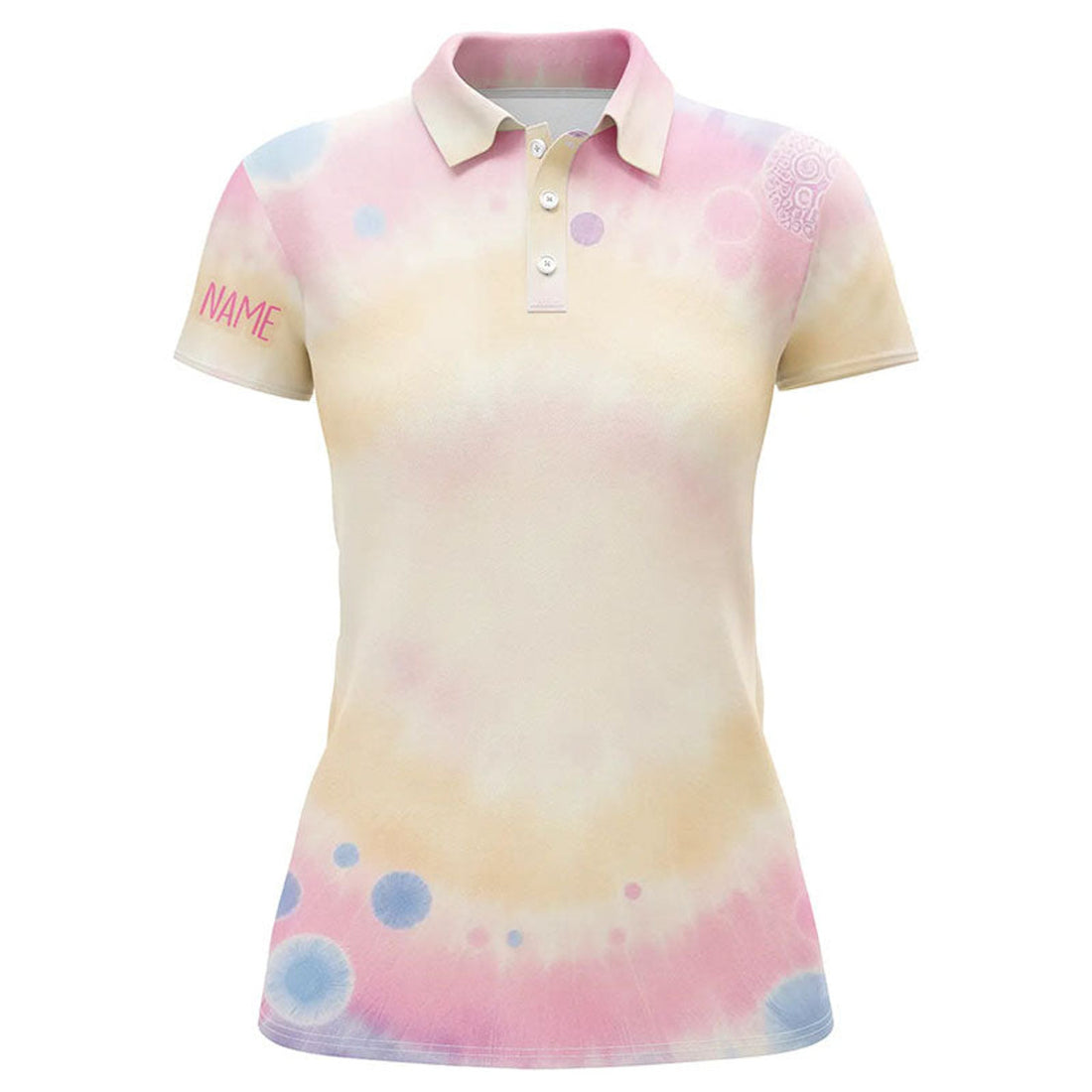 Custom Pastel Tie Dye 3D Print Womens Golf Polo Shirts Custom Name Golf Shirts For Women Golf Gifts