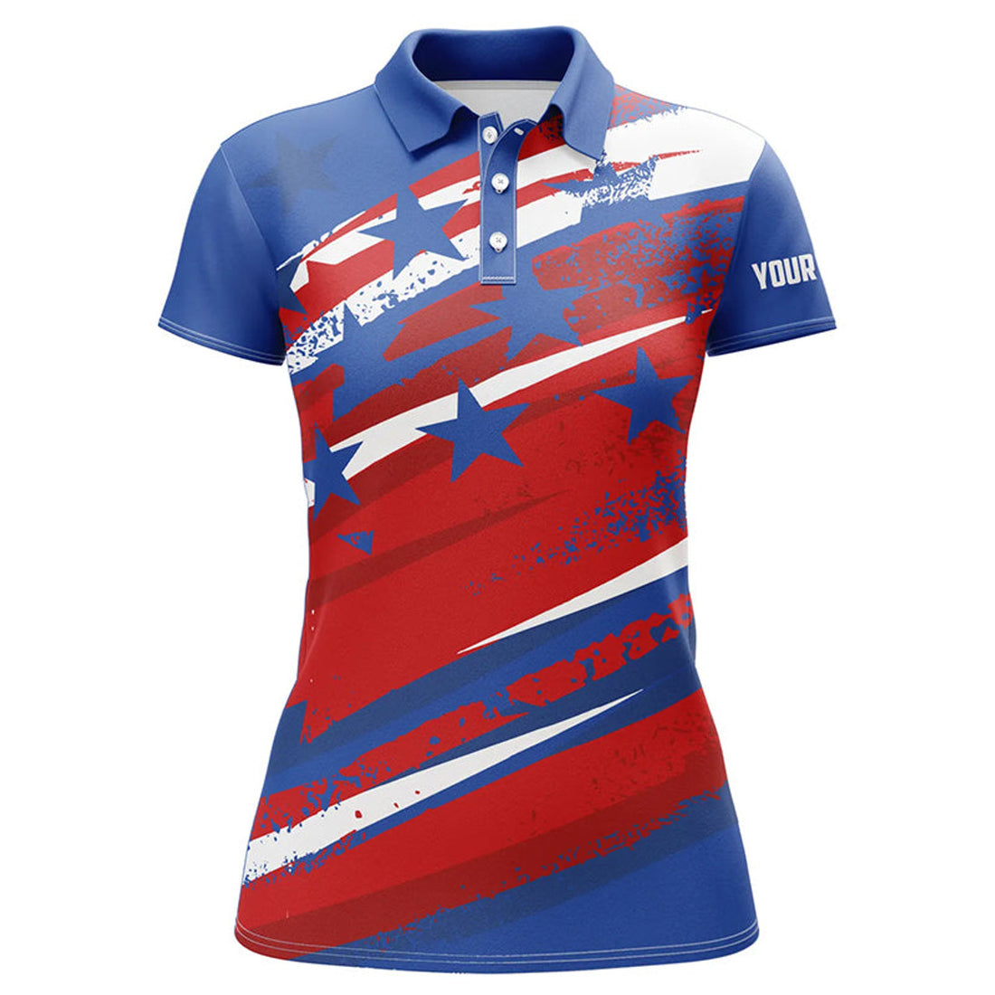 Custom American Flag Womens Golf Polo Shirts Custom Patriotic Golf Shirts For Women Golfing Gifts