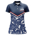 Custom Womens Golf Polo Shirts Custom Name Navy Golf Equipment Seamless, Personalized Golf Shirts For Women