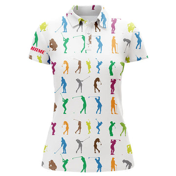 Custom Colorful Golfers Womens Golf Polo Shirts Custom Name Cool Golf Shirts For Women Golfing Gifts