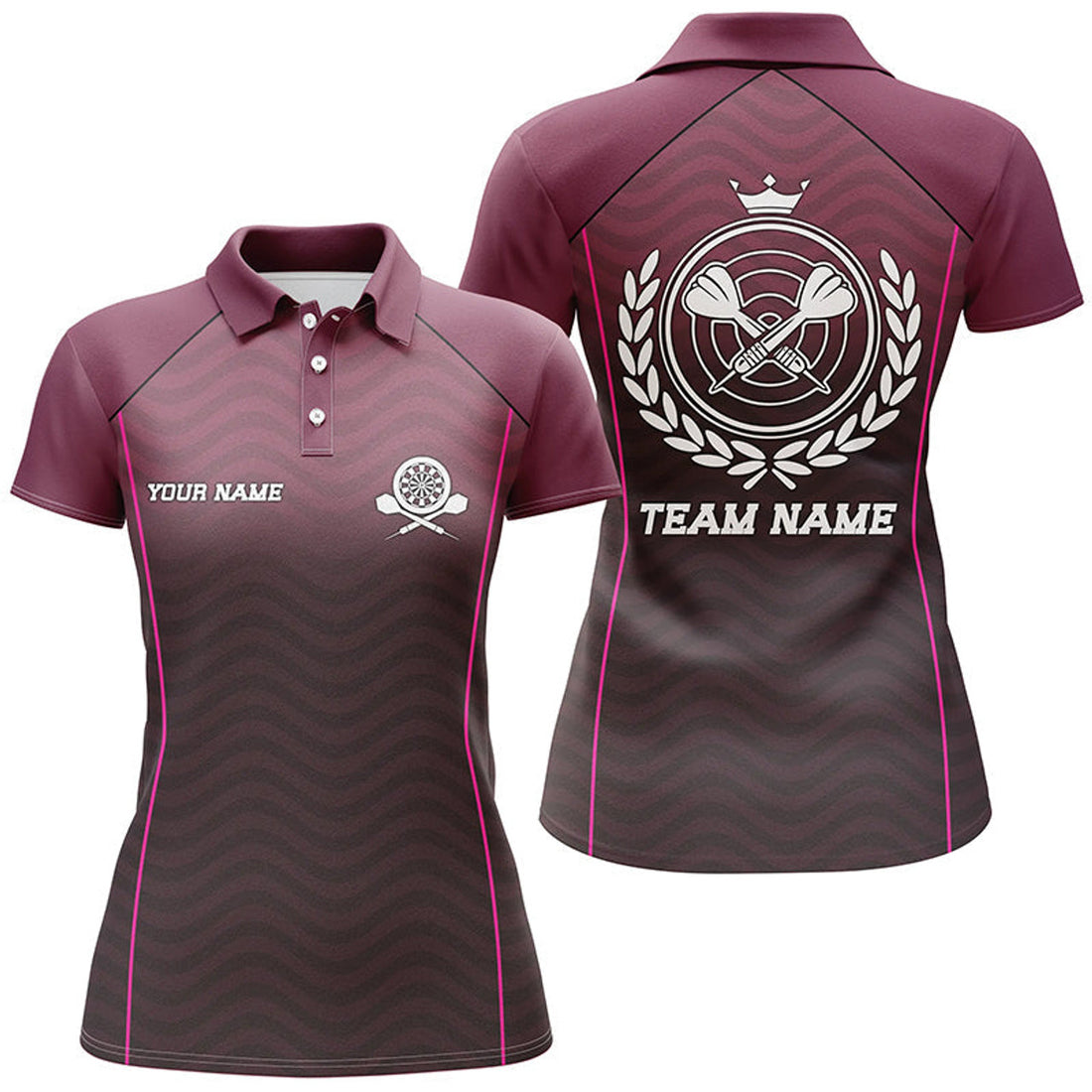 Custom Personalized Interlaced Waving Darts Polo Shirt Custom Darts Shirt For Women Dart Jersey
