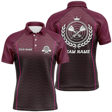 FUNSTUFFPRINT Personalized Interlaced Waving Darts Polo Shirt Custom Darts Shirt For Men Polo Shirt Size S-5XL