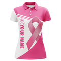 Custom Breast Cancer Pink Ribbon Womens Golf Polo Shirts Custom Golf Shirts For Women Golfing Gifts