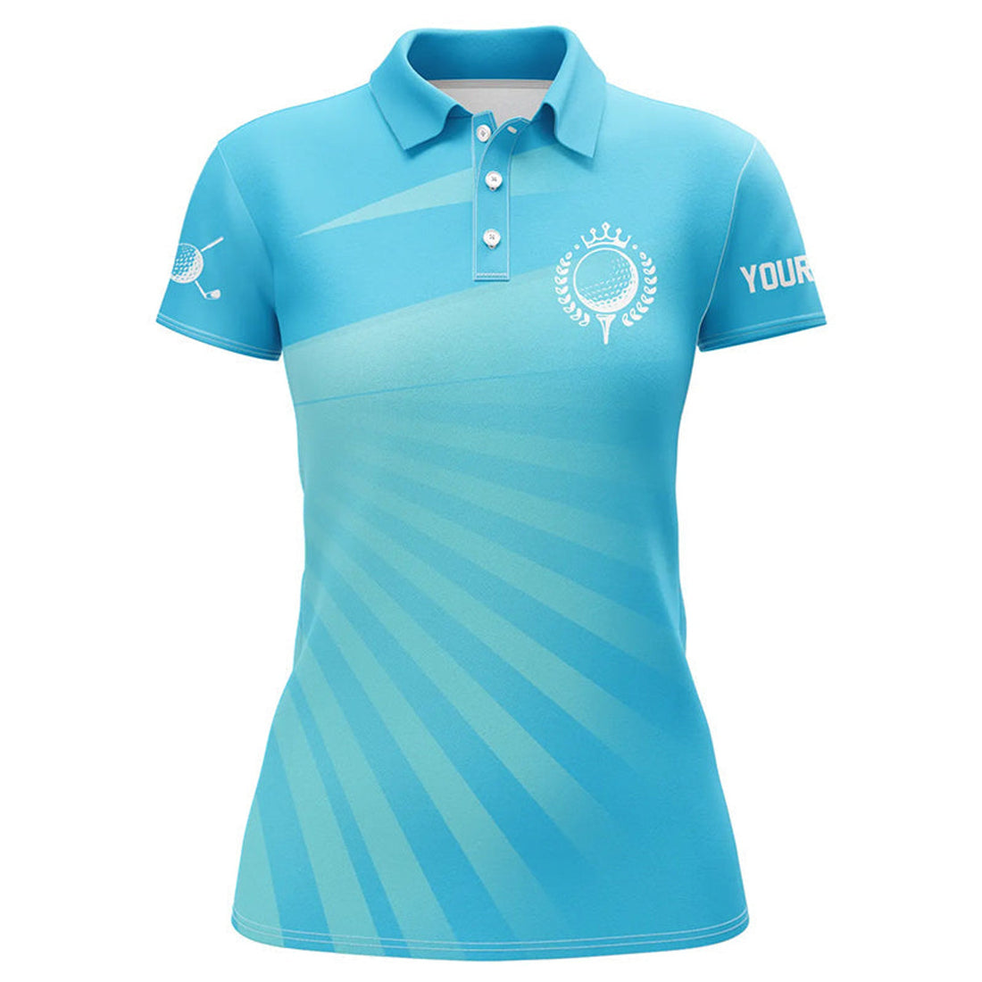 Custom Personalized Blue Womens Golf Polo Shirts Custom Name Golf Shirts For Women Golfing Gifts