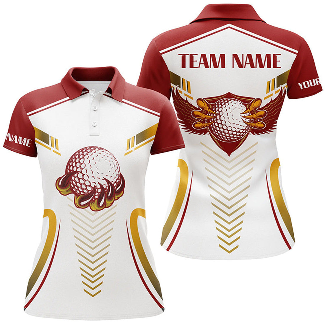 Custom Eagle Golf Ball Custom Red Yellow Polo Shirts Team Golf Shirts For Women Best Golfing Gifts