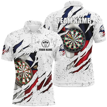 Custom Texas Flag Grunge Mens Dart Polo Shirts Custom Patriotic Dart Shirts For Men Dart Jerseys