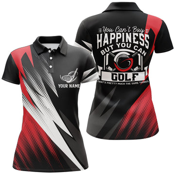 Custom Womens Red Golf Polo Shirts, Personalized Golf Shirts For Ladies, Cool Golf Gifts For Her