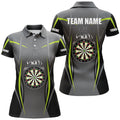Custom Green Grey Sports Style Womens Darts Polo Shirt Custom Darts Shirt For Women Dart Jerseys