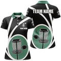 Custom Customized Black Green Womens Disc Golf Polo Shirts Cool Disc Golf Shirt For Team Golf Gifts