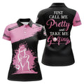 Custom Just Call Me Pretty And Take Me Golfing Womens Polo Shirt Pink Funny Golf Shirts For Women