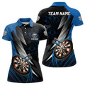 Custom Personalized Black Blue Darts Polo Shirt Custom Cool Dart Shirt For Women Team Jersey