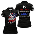 Custom Patriotic American Flag Golf Polo Shirts Custom Name Skull Golf Shirts For Women Golfing Gift