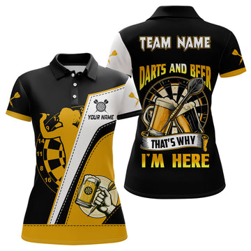 Custom Darts And Beer That's Why Im Here Darts Polo Shirt Custom Beer Dart Jerseys For Women