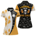 Custom Weekend Forecast Beer & Golf Argyle Pattern Skull Golf Polo Shirt Beer Golf Shirts For Women