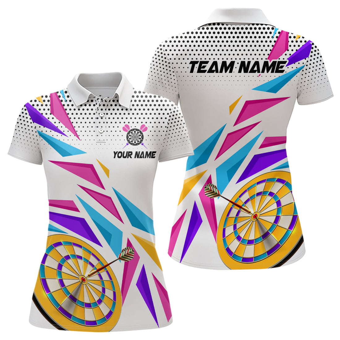 Custom Sports Style Colorful Darts Polo Shirt Custom Darts Shirt For Women Dart Team Jerseys