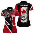 Custom Retro Canada Flag Darts Polo Shirt Custom Patriotic Darts Shirt For Women Dart Jerseys