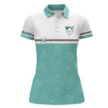 Custom Turquoise Christmas Golf Polo Shirts Custom Winter Golf Shirts For Women Xmas Golf gifts