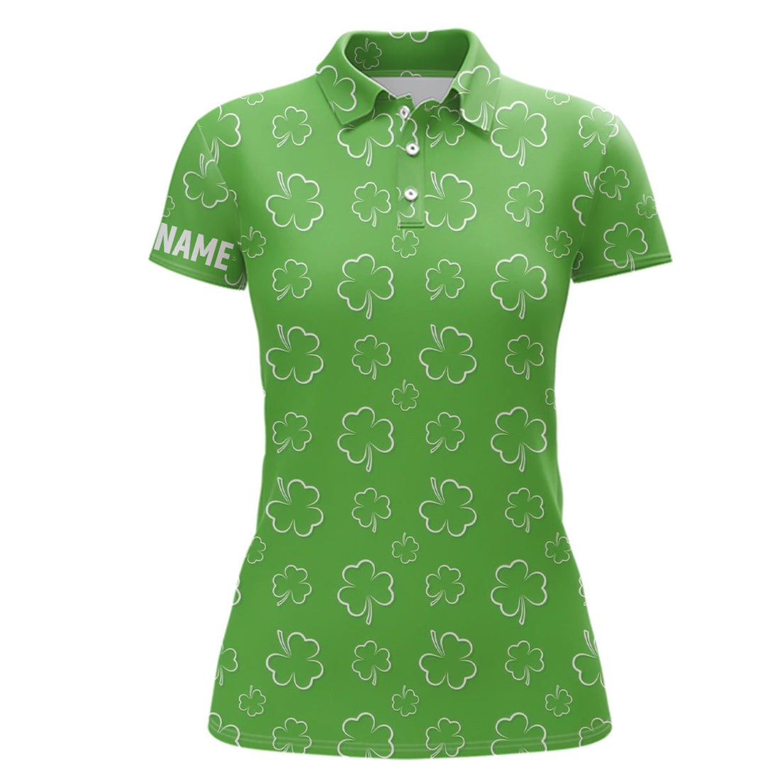 Custom Womens Golf Polo Shirt Green Clover St Patrick Day Custom Golf Shirts For Women Golfing Gifts