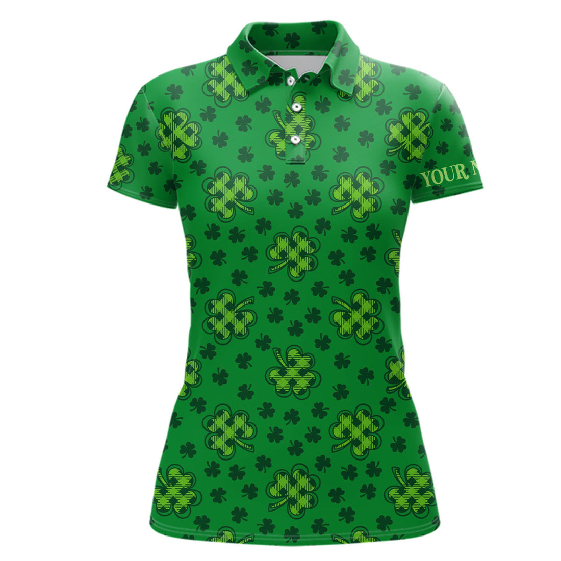 Custom Clover St Patrick Golf Polo Shirts Shamrock Leaves Custom Golf Shirts For Women Golfing Gifts