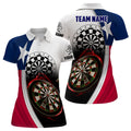 Custom Texas Flag Womens Darts Polo Shirt Customized Darts Shirt For Dart Lover Women Dart Jersey