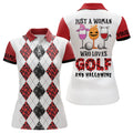 Custom Leopard Argyle Womens Golf Polo Shirt, Halloween Golf Shirts For Ladies, Golf And Hallowine