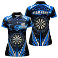 Custom Blue Thunder Lightning Womens Darts Polo Shirt Custom Darts Shirt For Women Dart Jerseys