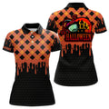 Custom Halloween Womens Golf Polo Shirt, Custom Name Halloween Golf Shirts For Women, Funny Golf Gifts