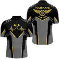 Custom Mens Heart Pulse Line Darts Quarter-Zip Shirt Custom Multilcolor Heartbeat Dart Jersey For Men